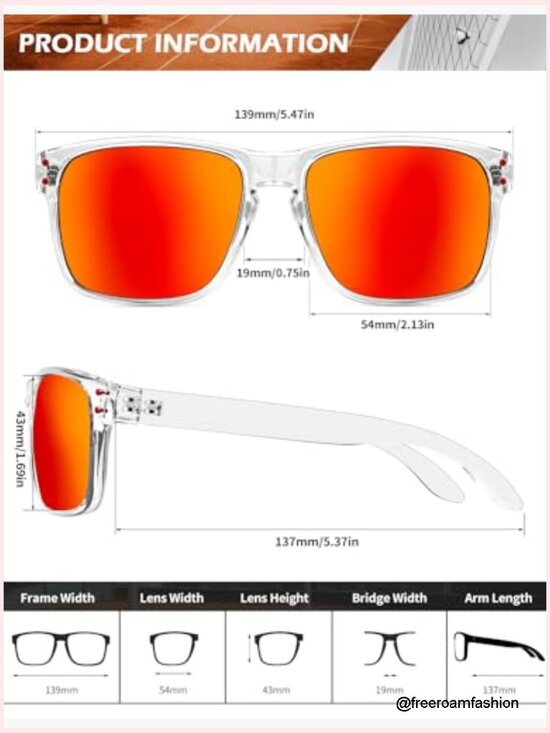 Polarized Sunglasses for Men Women Vintage Style UV Protection